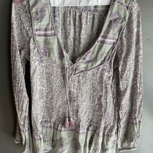 Calypso purple and grey blouse